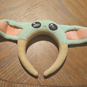 Green Plush Baby Yoda-Style Ear Headband for Kids
